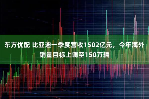 东方优配 比亚迪一季度营收1502亿元，今年海外销量目标上调至150万辆